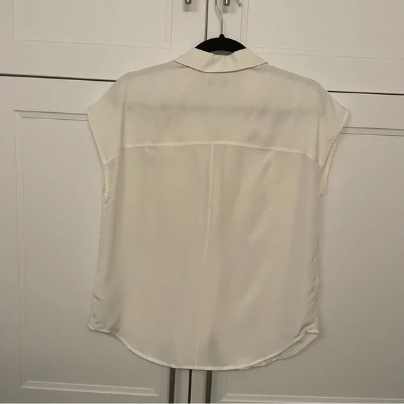 NWT! Madewell Silk Drapey Patch-Pocket Sleeveless Shirt | Lighthouse | Small - Picture 8 of 13